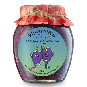 Pegatina Redonda Blackberry Boysenberry Pals Personalizado Jam y má