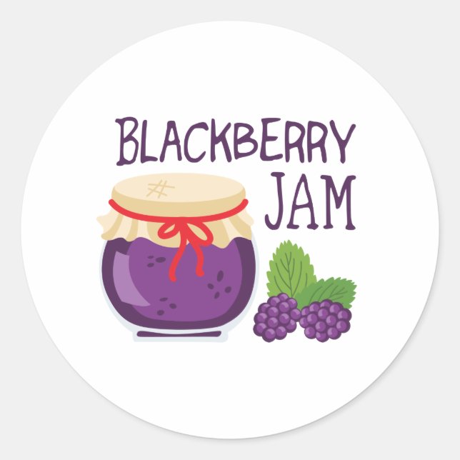Pegatina Redonda Blackberry Jam (Anverso)