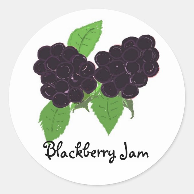 Pegatina Redonda Blackberry Jam (Anverso)