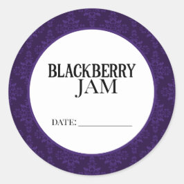 Pegatina Redonda Blackberry Jam Canning Lid Labels