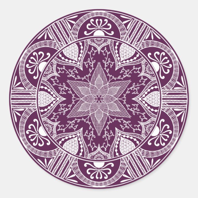 Pegatina Redonda Blackberry Mandala (Anverso)