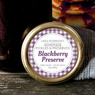 Pegatina Redonda Blackberry Preserve comida de tarro de mermelada m