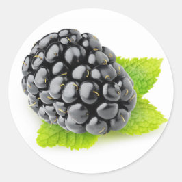 Pegatina Redonda Blackberry y menta