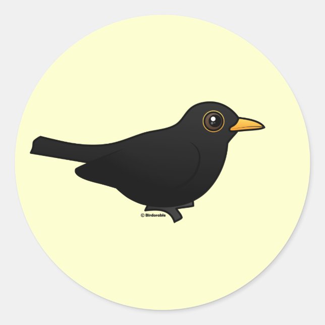 Pegatina Redonda Blackbird (Anverso)