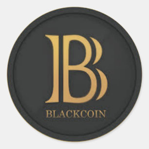 Pegatina Redonda BlackCoin