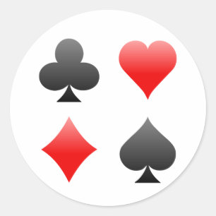 Pegatina Redonda Blackjack / Canales de cartas: Arte vectorial: