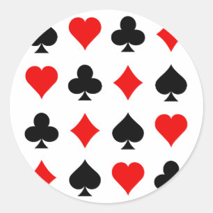 Pegatina Redonda Blackjack / Canales de cartas: Arte vectorial: