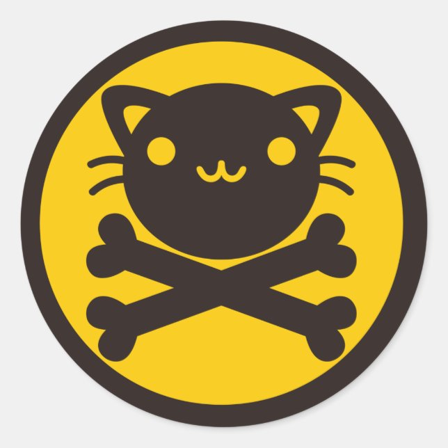 Pegatina Redonda BlackJack(Cat) (Anverso)