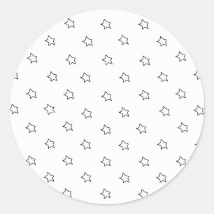 Pegatina Redonda Blancas Estrellas Blancas El MUSEO Zazzle Regalos