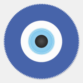 Pegatina Redonda Blanco azul de ojos malvados griegos
