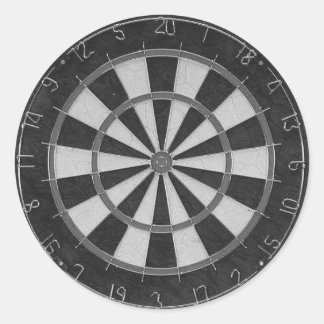 Pegatina Redonda Blanco bordador