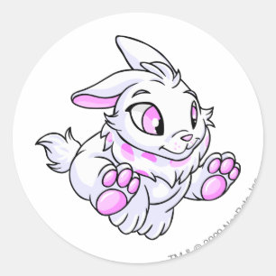 Pegatina Redonda Blanco de Cybunny