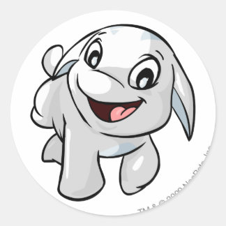 Pegatina Redonda Blanco de Poogle