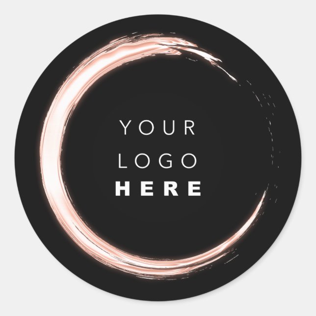 Pegatina Redonda Blanco negro Gracias Rosa Minimalismo (Anverso)