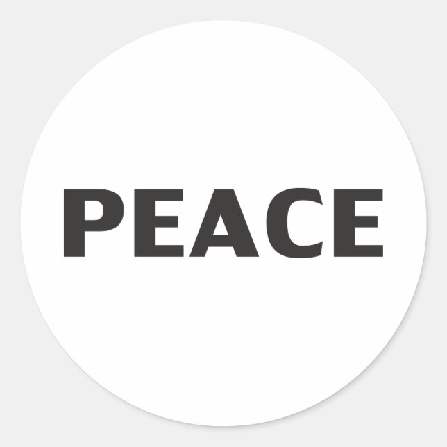 Pegatina Redonda Blanco negro simple moderno (Anverso)