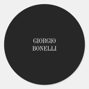 Pegatina Redonda Blanco negro tu nombre Minimalista personal modern