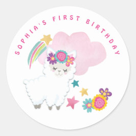 Pegatina Redonda Blanco nombre de llamada blanca mate partido de cu