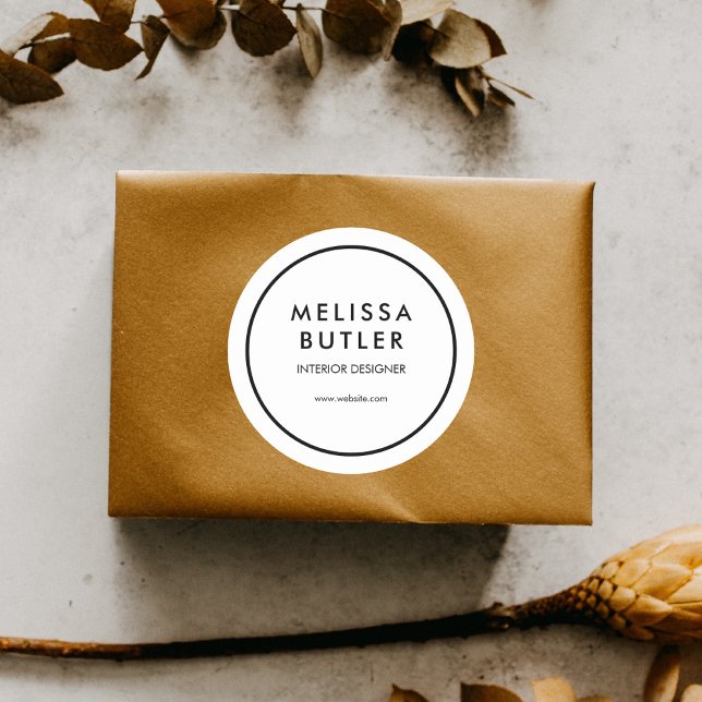 Pegatina Redonda Blanco profesional moderno de negocios (Subido por el creador)