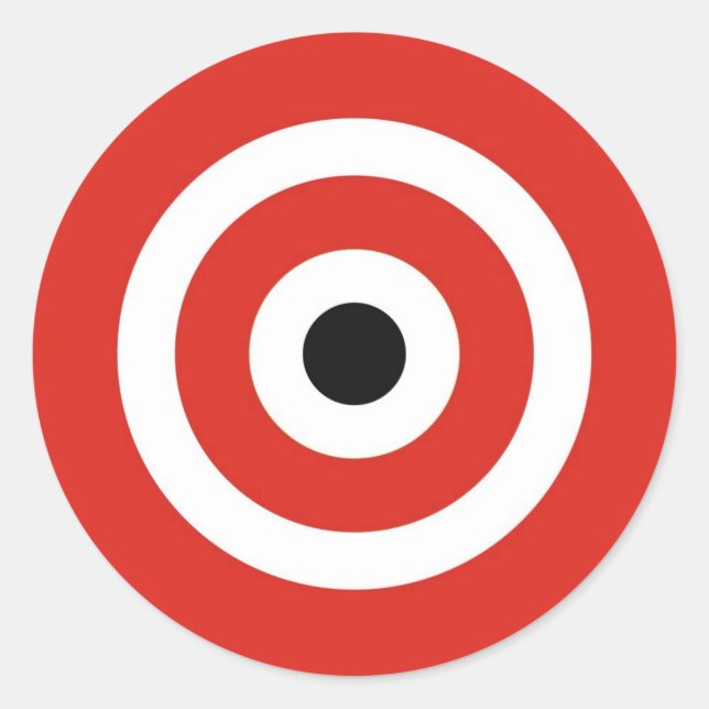 PEGATINA REDONDA BLANCO ROJO (Anverso)