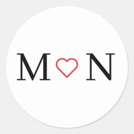 Pegatina Redonda Blanco y negro clásicos