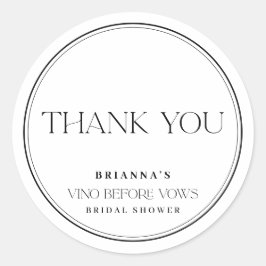 Pegatina Redonda Blanco y negro: Gracias a Vino antes de los votos