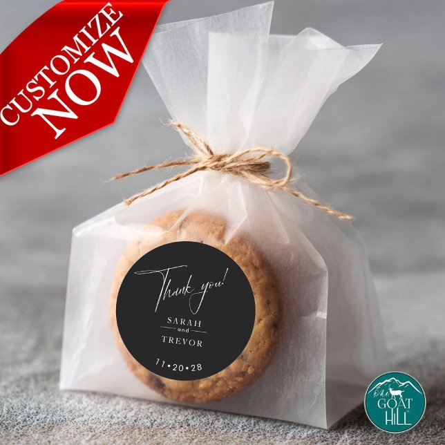 Pegatina Redonda Blanco y negro moderno (Subido por el creador)