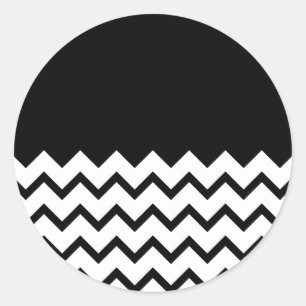 Pegatina Redonda Blanco y negro. Parte Zig Zag, Parte Black.