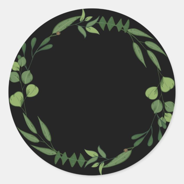 Pegatina Redonda Blank Elegante acuarela florido ornamento Clásico  (Anverso)