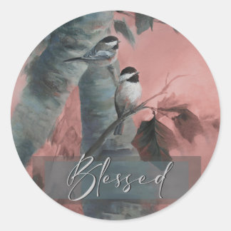 Pegatina Redonda Blessed Chickadees (edición especial)