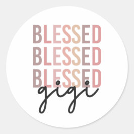 Pegatina Redonda Blessed Gigi | Regalos para Gigi Grandma