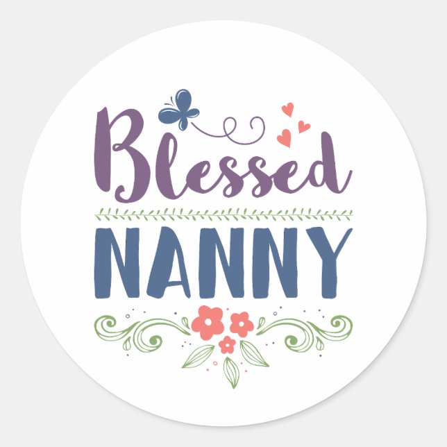 Pegatina Redonda Blessed Nanny (Anverso)