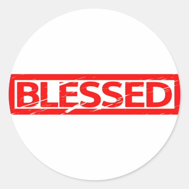 Pegatina Redonda Blessed Stamp (Anverso)