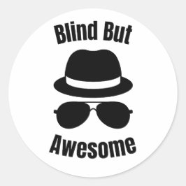 Pegatina Redonda Blind But Awesome - blind pinback