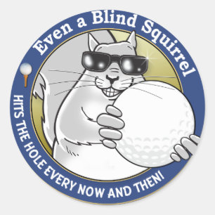 Pegatina Redonda Blind Squirrel Golf