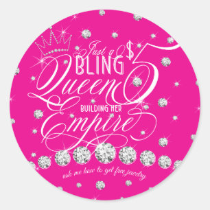 Pegatina Redonda Bling Jewelry de sólo 5 dólares