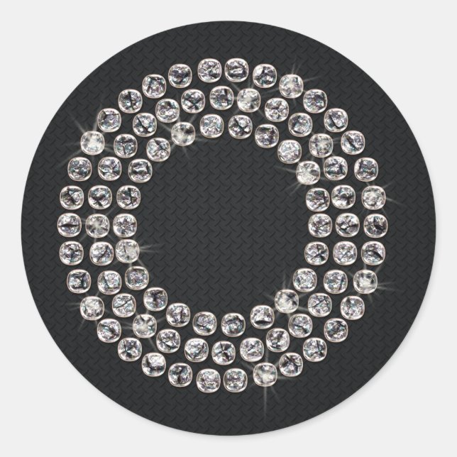 Pegatina Redonda bling - O (Anverso)