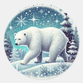Pegatina Redonda "Bliss polar ártico"