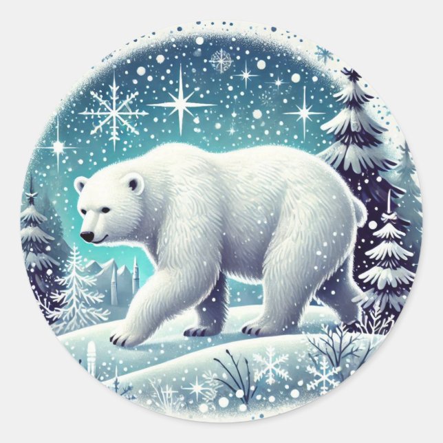 Pegatina Redonda "Bliss polar ártico" (Anverso)