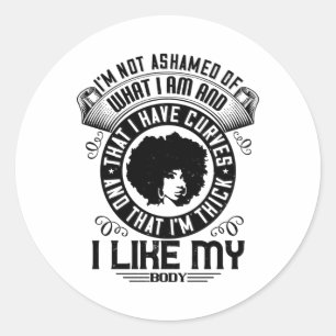 Pegatina Redonda BLM - No me avergüenzo de mi cuerpo