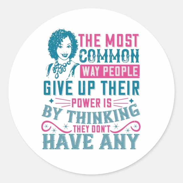 Pegatina Redonda BLM - No renuncies al poder (Anverso)