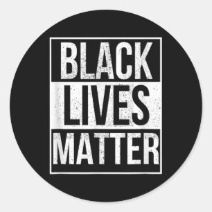 Pegatina Redonda Blm T Shirt - Dolorosas Vidas Negras