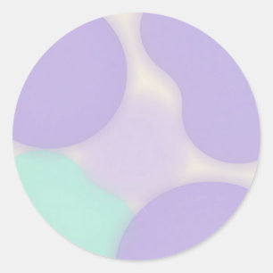 Pegatina Redonda Blob de Lavanda Pastel Orgánico Abstracto