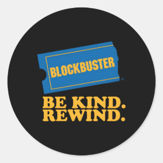 Pegatina Redonda Blockbuster Be Kind Rewind