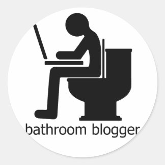 Pegatina Redonda Blogger de baño