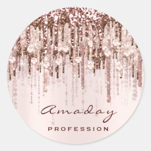 Pegatina Redonda Blogger De Belleza Hairdresser Makeup Diamantes Ro