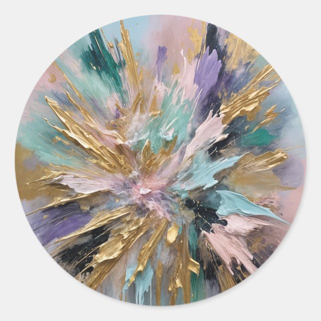 Pegatina Redonda Bloom cósmico (Anverso)