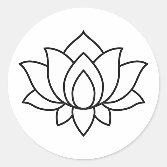 Pegatina Redonda Blooming Lotus Flower Sticke clásico (Anverso)