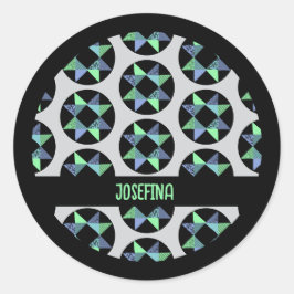 Pegatina Redonda Bloque de parches de estrella de cinta