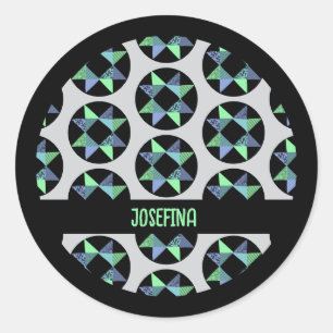 Pegatina Redonda Bloque de parches de estrella de cinta