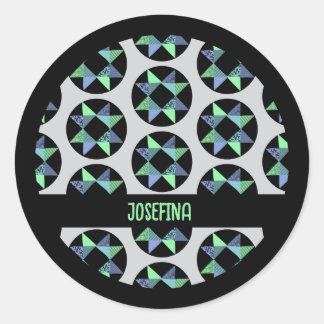 Pegatina Redonda Bloque de parches de estrella de cinta